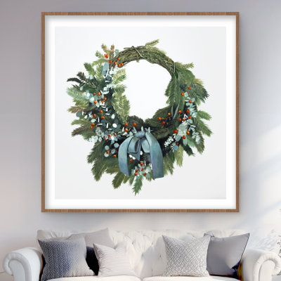 Couronne de Noël, reproduction botanique encadrée