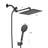 Shower Head, 10 Inch High Pressure Rainfall Shower Head/Handheld Shower Combo With 11 Inch Extension Arm, 6 Settings Adjustable Anti-Leak Shower Head With Holder/Hose, Height/Angle Adjustable-124897608