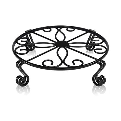 Black Plant Stand for Flower Pot Heavy Duty Potted Holder Indoor Outdoor Metal Rustproof Iron Garden -  Winston Porter, 8A9FC35A836D4CD0908C4A6C6CFFBF85