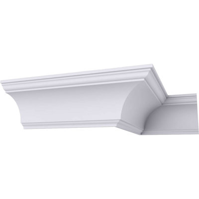 Endurathane Eris Cove Crown Moulding, 7 7/8"H x 8"P x 11 1/8"F x 94 1/2"L, Factory Primed