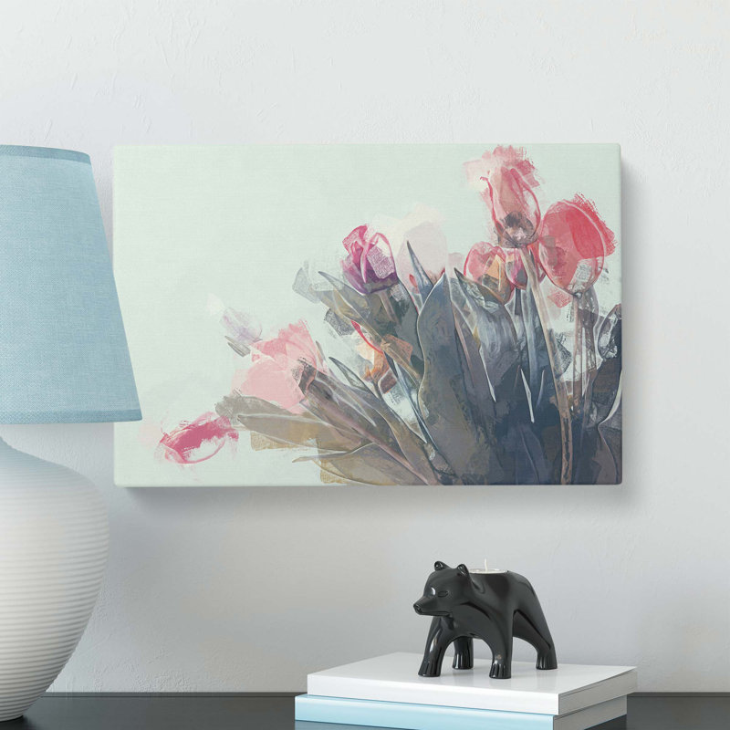 Bunch Of Pink Tulips In Abstract - Wrapped Canvas Print, 50.8 cm H x 35.6 cm W