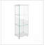 Vitrine moderne en verre avec lumières DEL, assemblage rapide, tablettes en verre trempé, idéal pour les salons et les chambres à coucher, 1 porte à 3 tablettes, blanc