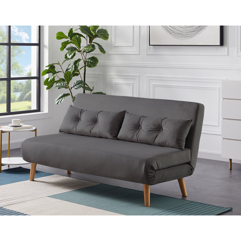 Wallen 2 Seater Velvet Sleeper, Grey