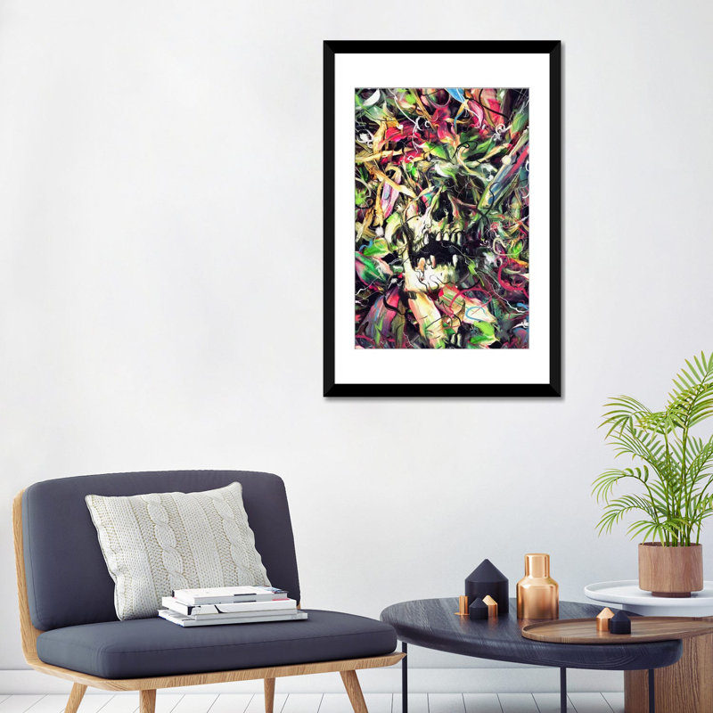 « enterré », reproduction d’impression sur toile, H 32 po x l 24 po x P 1 po, Papier d'art encadré noir, Blanc