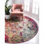 Tapis beige / rose / bleu tissé à la machine Ector-33092896