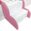 Très grande structure de lit de jour rembourrée avec clôture, aspect rose et blanc, dix lattes de lit pour plus de durabilité, installation rapide, installation facile
