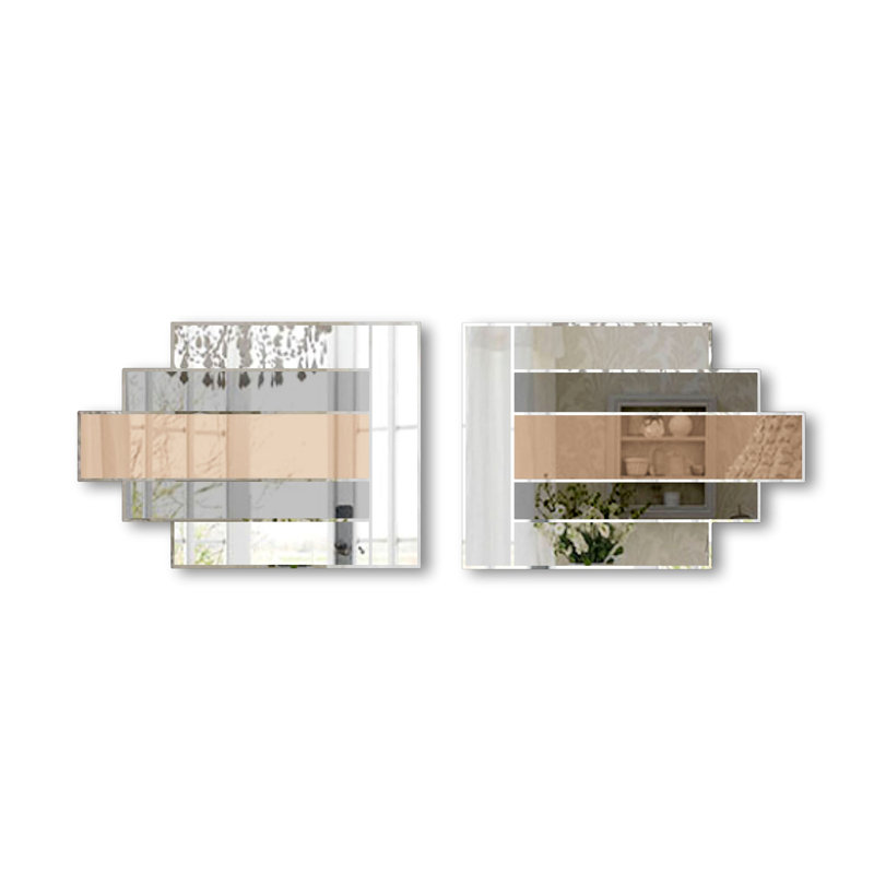 Jeanette Flat Wall Mirror, Grey/Bronze