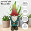 Statue de gnome tanner avec chapeau fleur