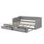Lit de jour simple en bois extensible avec lit gigogne et deux tiroirs de rangement-534628483