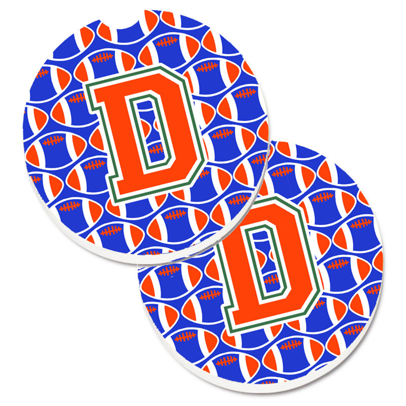 Sous-verre de football, D, Bleu / Orange