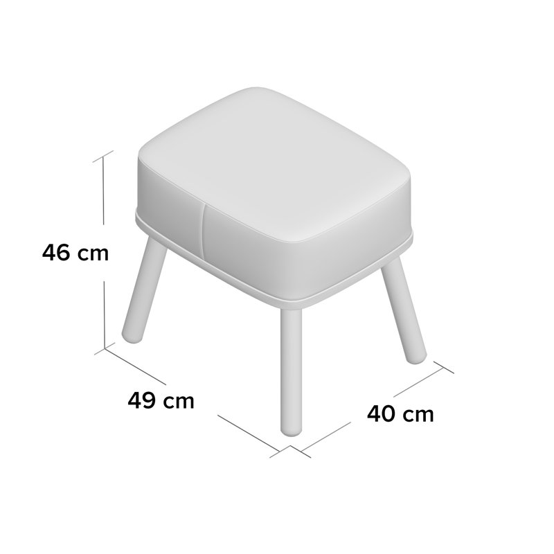 Solid + Manufactured Wood Accent Stool, Light Blue