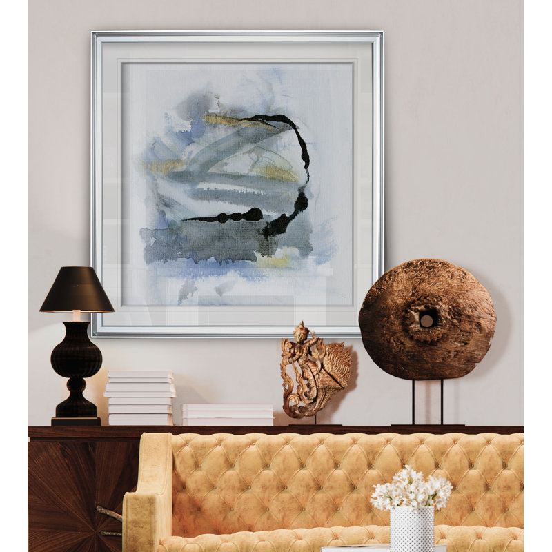 «Cool Water I», reproduction d'impression encadrée, H 27 po x l 27 po x P 1,5 po, Encadrement argenté