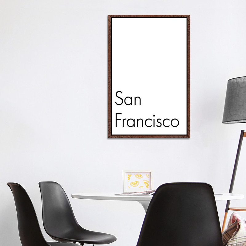 San Francisco 1 Piece Wall Art on Canvas, 101.6cm H x 66.04cm W x 3.81cm D, Classic Brown Wood Framed