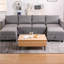 Canapé modulaire convertible modulaire avec siège de rangement, conception en U pour sièges multiples, chaise réversible pour agencement flexible-43193413