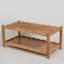 Table basse moderne à 2 niveaux pour meubles de salon, table centrale rectangulaire avec tablette de rangement ouverte, pieds en bois d'hévéa massif, stable et facile à assembler