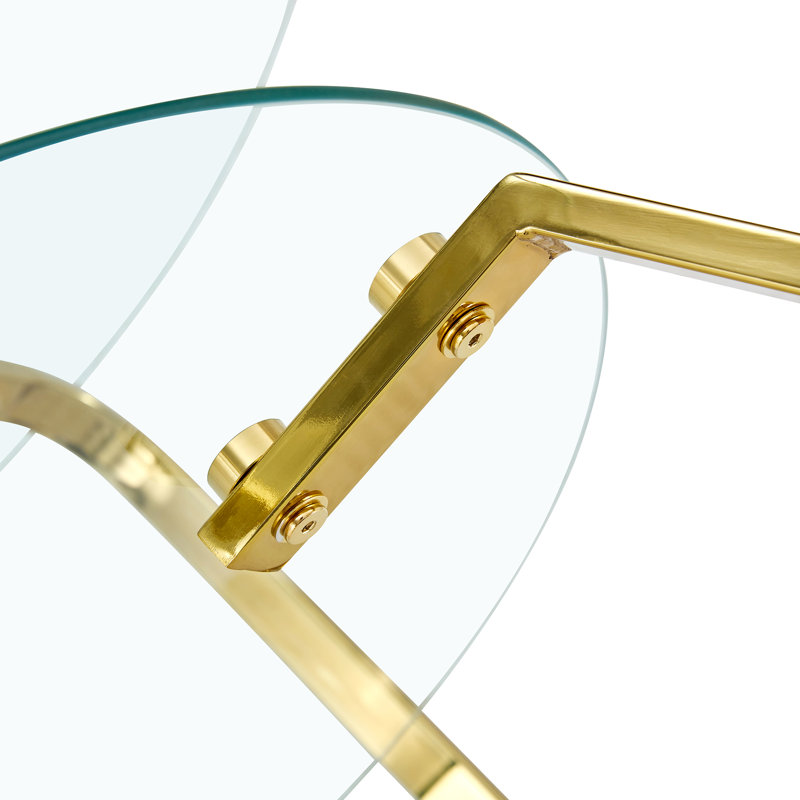 Glass Top Coffee Table, Gold