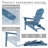 Outdoor Wooden Folding Adirondack Chairs with Retractable Ottoman-651095696