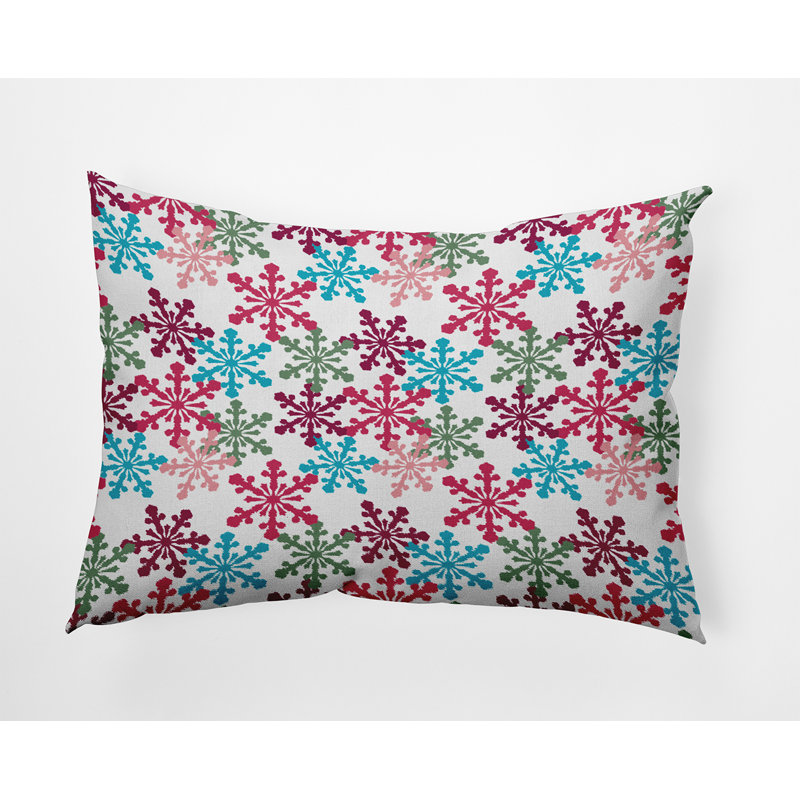 Coussin décoratif géométrique intérieur / extérieur en polyester, 14 po x 20 po, Rectangulaire