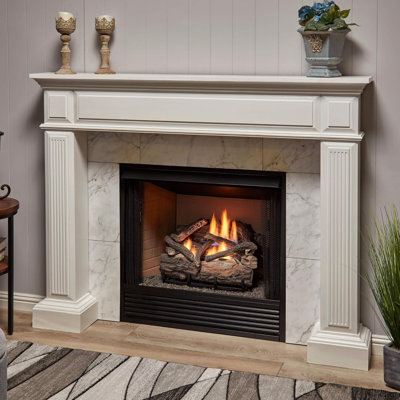 Bluegrass Living Vent Free Dual Fuel Gas Log Set - Rustic Oak, 30,000 BTU, Remote Control - Model# B18DR-UL4