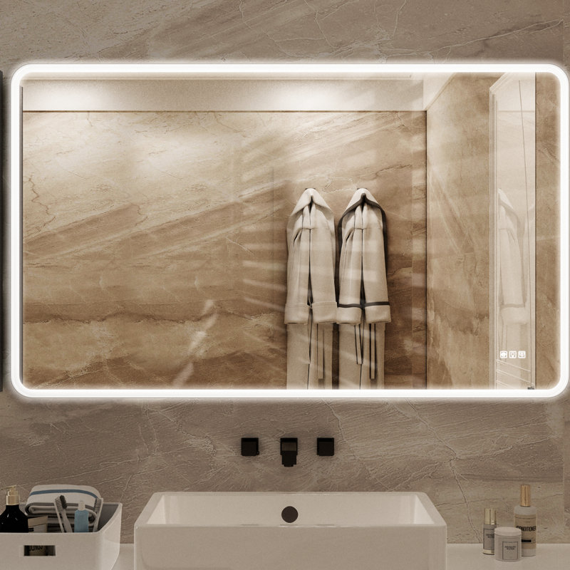 Miroir de salle de bain à DEL à brouillard 60 X 36