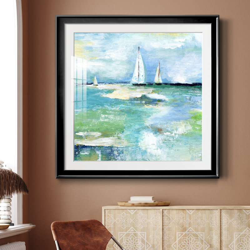 Jour sur le lac - peinture encadrée, Noir, H 30,5 po x l 30,5 po x P 1,5 po