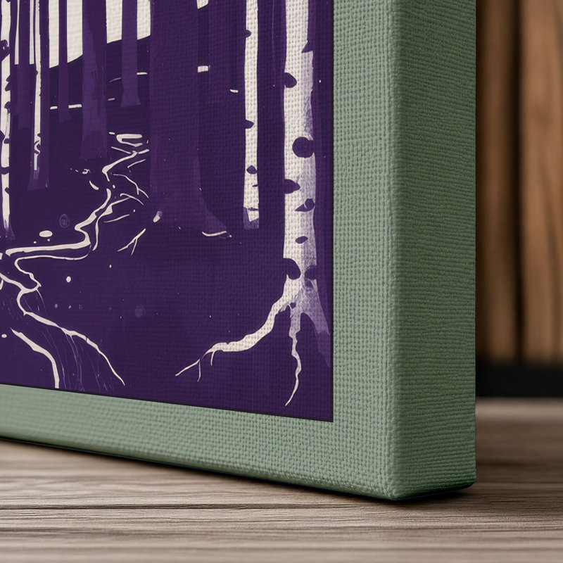 Birch Forest Scandinavian - Wrapped Canvas, 18x12 - 45.7 x 30.5 cm, Sage Border