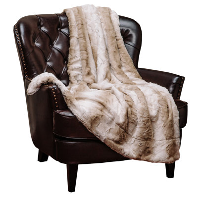  Falling Leaf Faux Fur Throw