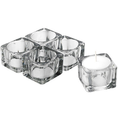 5 Piece Glass Tealight Holder Set
