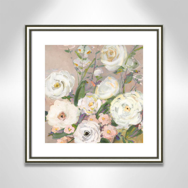 «Naïve Garden II» par Sally Swatland - reproduction d'art, H 18,25 po x l 18,25 po x P 0,88 po, Papier avec cadre argenté