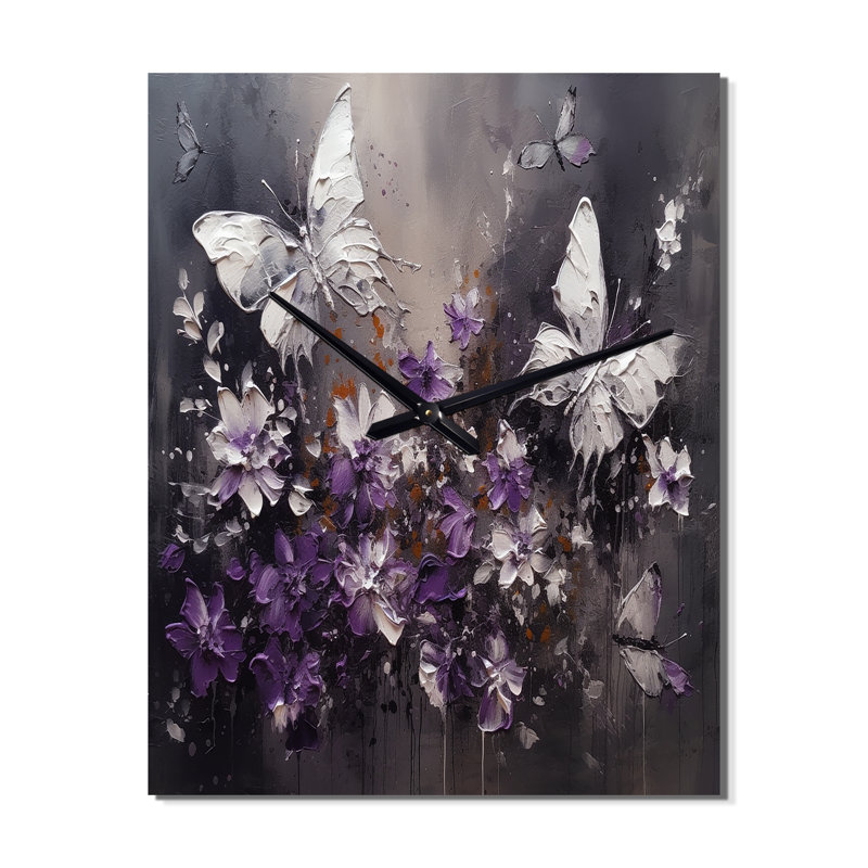 Jammes - Horloge murale florale, H 40 po x l 30 po x P 1 po