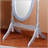 Traditional Queen Anna Style Wood Floor Cheval Mirror, Silver Finish, Adjustable For Full-Body Reflection And Elegant Decor