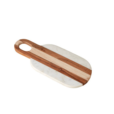Planche ovale en marbre et bois Moa