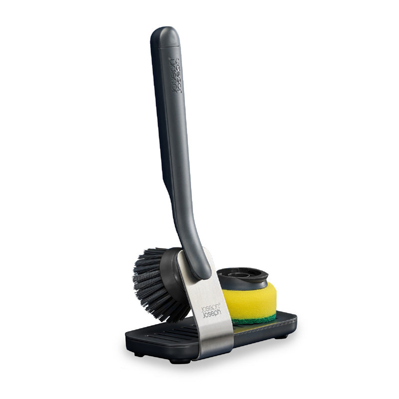 Joseph Joseph Ensemble de brosse à vaisselle et éponge avec support de rangement SinkTech