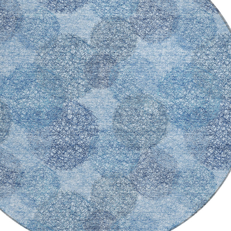 Tapis intérieur lavable à pois 8 po Denim