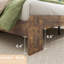 Structure de lit double rustique avec tête de lit, lit plateforme robuste et silencieux avec support en lattes de bois, aucun sommier requis-273442037-295092805