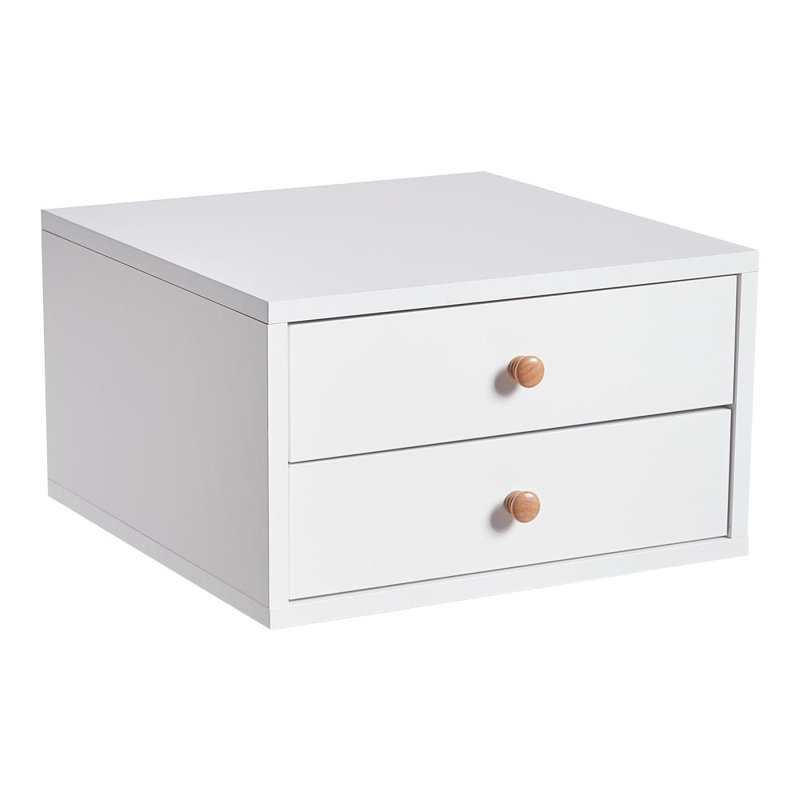Soltanica 40cm W Manufactured Wood Bedside Table, White
