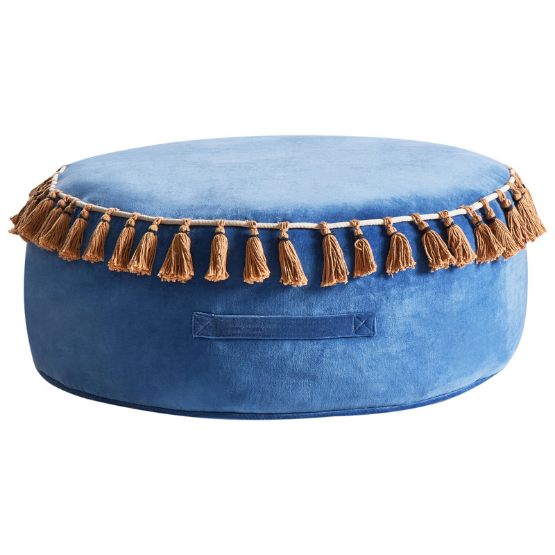 60cm Wide Round Solid Colour Pouffe Ottoman