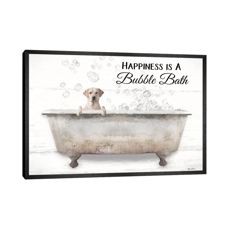 Bubble Bath by Lori Deiter - Print on Canvas, 45.72cm H x 66.04cm W x 3.81cm D, Black Framed
