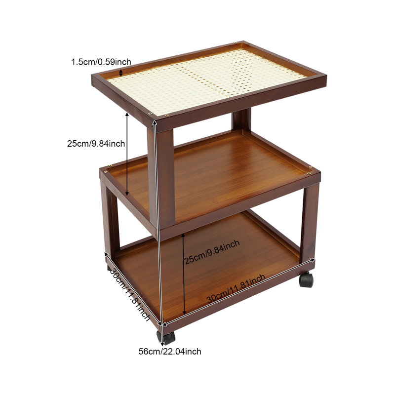 3-Tier Wood End Table