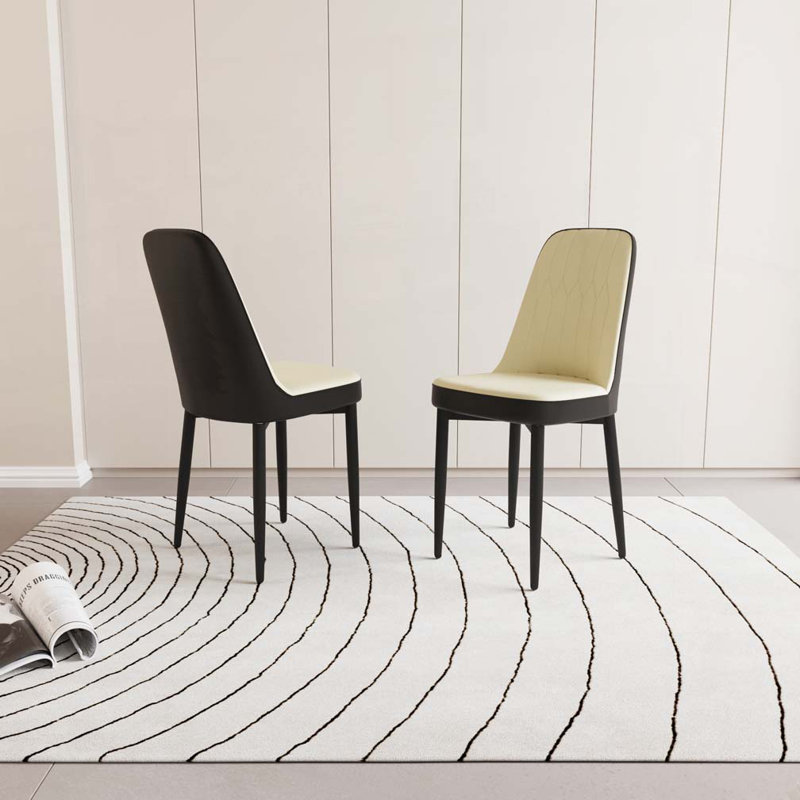 Chaises de salle à manger en similicuir, Beige/noir