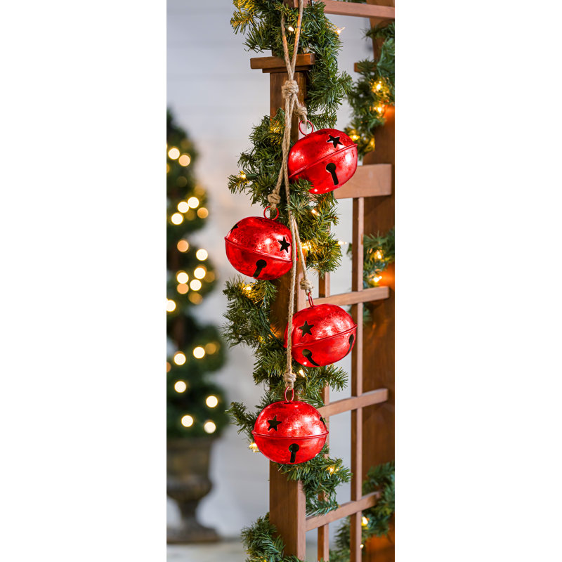 Cloche de carillon surdimensionnée jingle Believe, Rouge