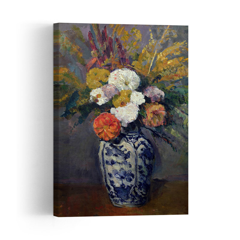 Dahlias, vers 1873 - Estampe murale abstraite contemporaine représentant une fleur de dahlia, H 48 po x l 32 po