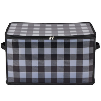 Buffalo Plaid 112-Count Ornament Organizer in Black and White