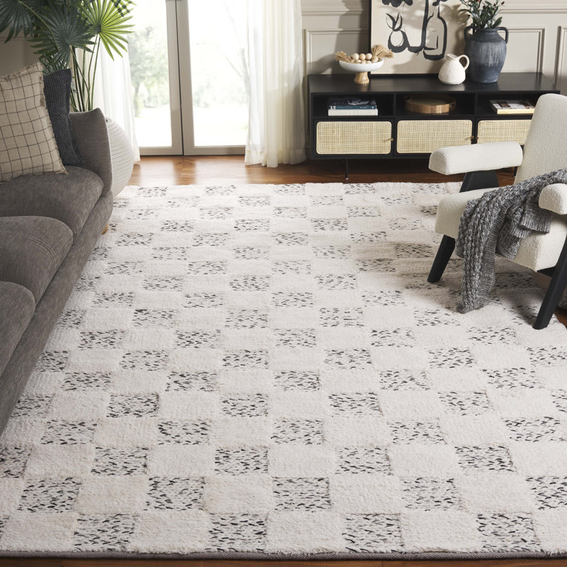 Tapis Natura 710 ivoire / noir, Rectangle 8 pi x 10 pi