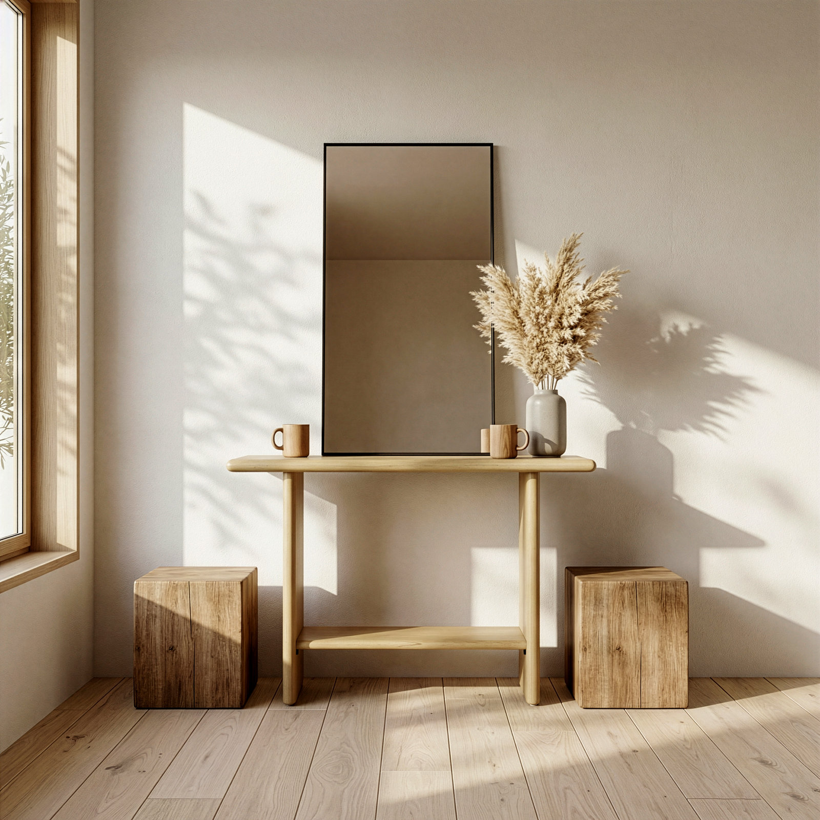 Soleil 42" Console Table, Blonde Oak