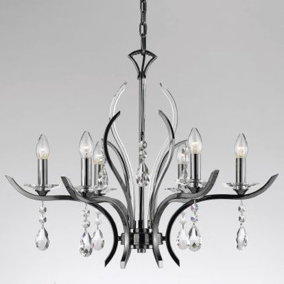6 - Light Chandelier, Gun Metal
