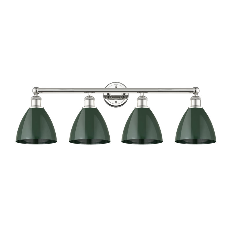 Alquin 4 - Light Dimmable Vanity Light, Green, Polished Nickel