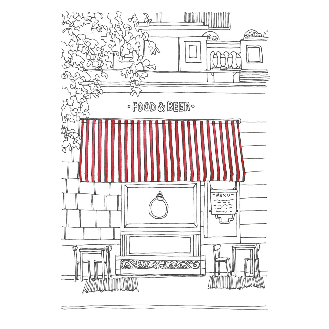 Leinwandbild Striped Awning II von Regina Moore