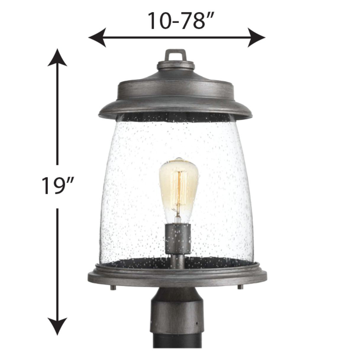 Cedrick Seeded Outdoor Lantern Head, Antique Pewter