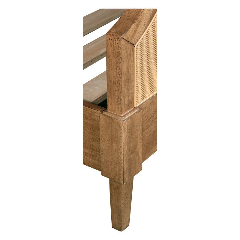 Toasted Almond Queen Platform Bed with Cane Panels
